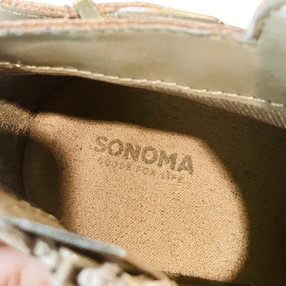 Sonoma suede leather booties ankle boots zip 2” block heel SZ 6.5 taupe beige - Picture 10 of 10